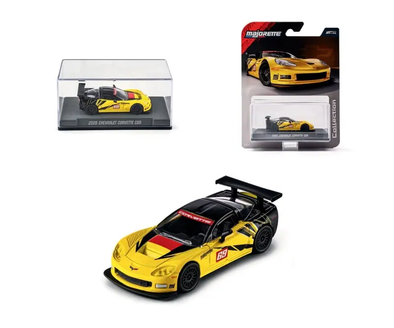 1:64 2005 Chevrolet Corvette C6 R -- #69 Yellow/Black -- Majorette: Collection 1