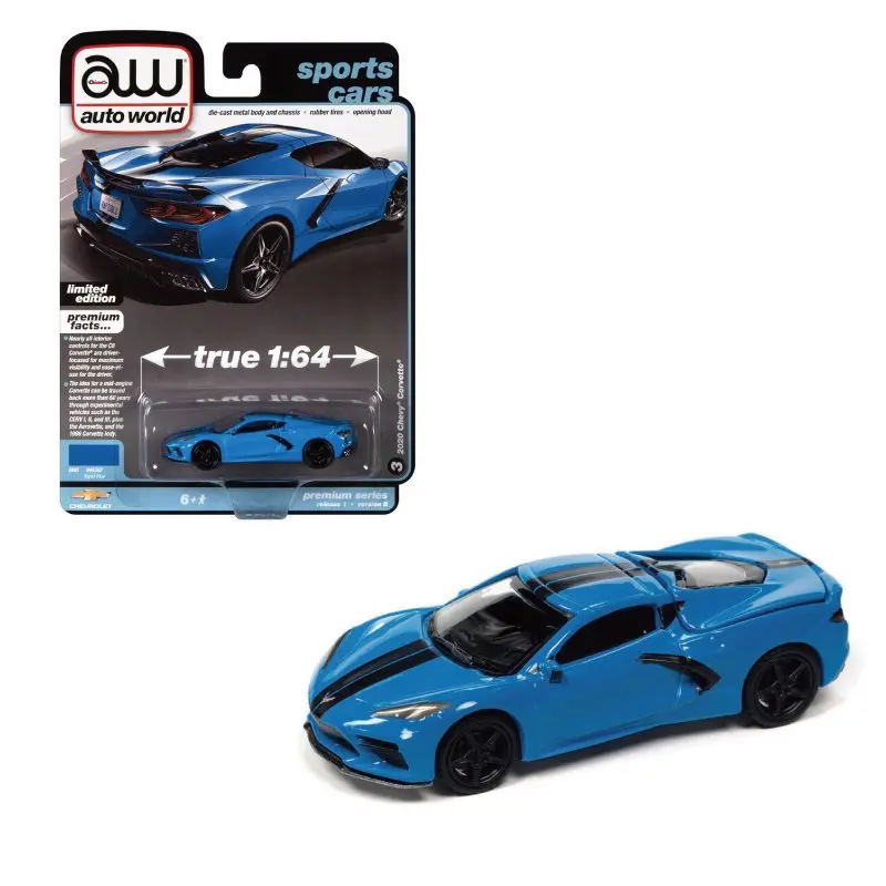 1:64 2020 Chevrolet Corvette -- Rapid Blue -- Auto World 1