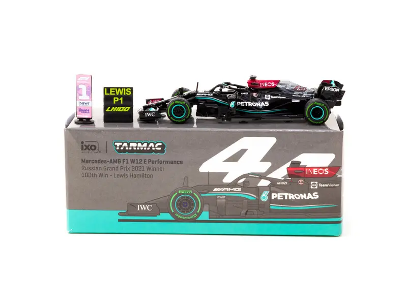 1:64 2021 Lewis Hamilton -- Russian Gp Winner -- Mercedes W12 -- Tarmac Works F1 1
