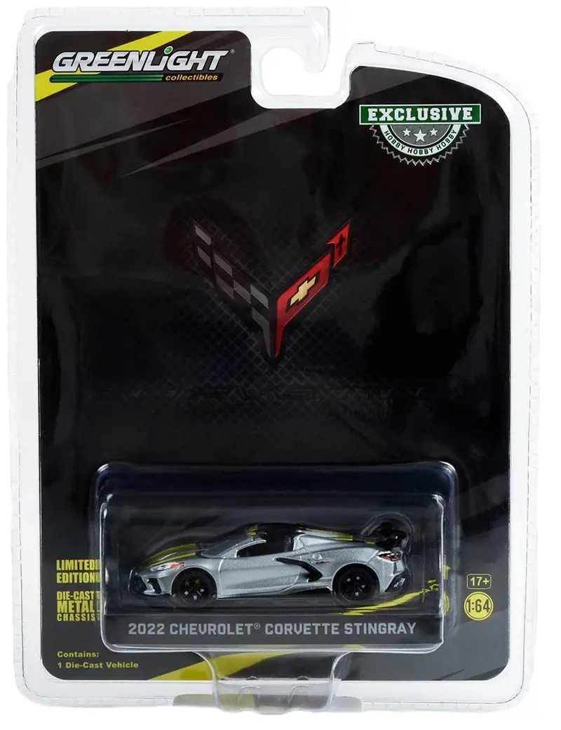 1:64 2022 Chevrolet Corvette Stingray -- Hypersonic Grey -- Greenlight 1