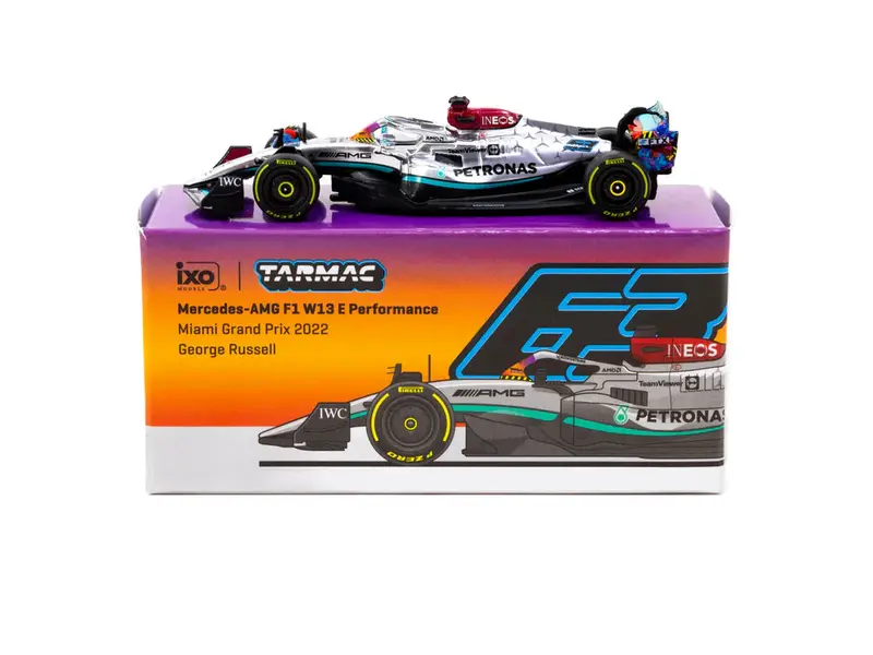 1:64 2022 George Russell -- Miami Gp -- Mercedes-Amg W13 -- Tarmac Works F1 1