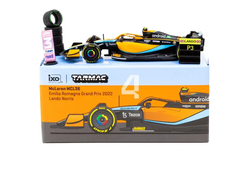 1:64 2022 Lando Norris -- Emilia Romagna Gp -- Mclaren Mcl36 -- Tarmac Works F1 1