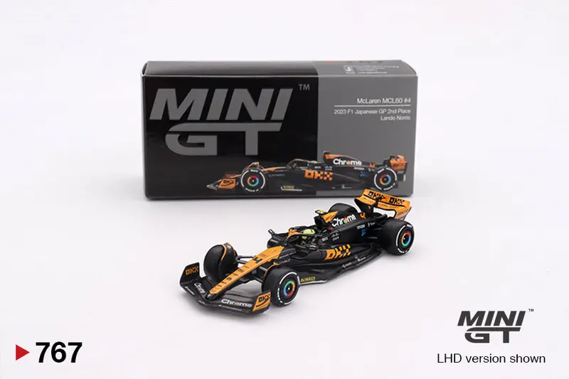 1:64 2023 Lando Norris -- Japanese Gp -- #4 Mclaren Mcl60 -- Mini Gt F1 Mgt00767 1