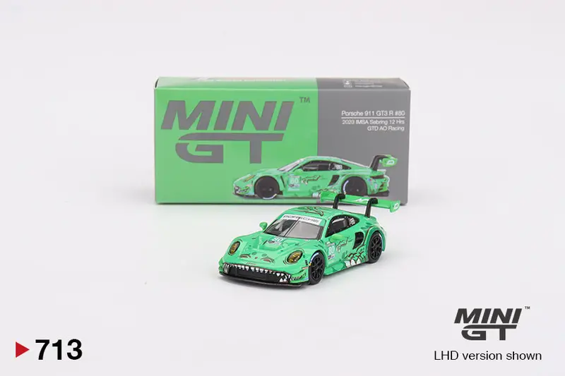1:64 2023 Sebring 12 Hr -- Porsche 911 Gt3 R #80 Gtd Ao Racing “Rexy” -- Mini Gt 1