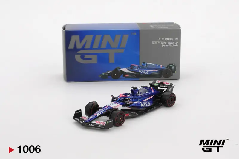 1:64 2024 Daniel Ricciardo - Bahrain Gp - #3 Racing Bulls -- Mini Gt F1 Mgt01006 1