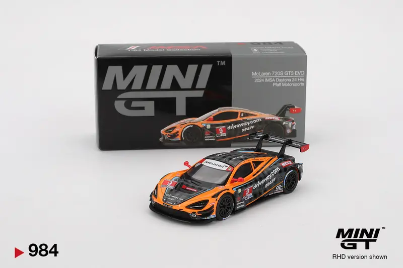 1:64 2024 Imsa Daytona 24 Hrs -- #9 Mclaren 720S Gt3 Evo -- Mini Gt Mgt00984 1