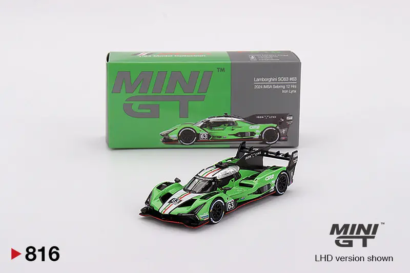 1:64 2024 Imsa Sebring 12H -- #63 Lamborghini Sc63 -- Mini Gt Mgt00816 1