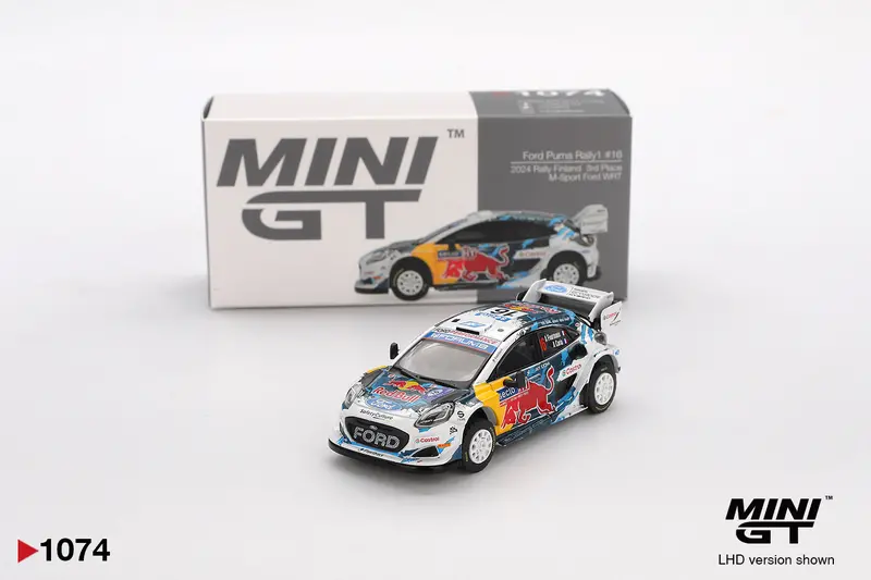 1:64 2024 Rally Finland -- #16 Ford Puma Rally1 M-Sport Wrt -- Mini Gt Mgt01074 1