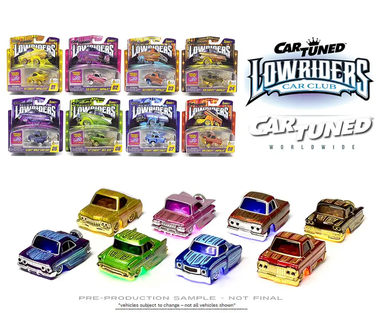 1:64 (8-Piece Set) Lowriders Show Glow Series 1 Assortment -- Cartuned 1