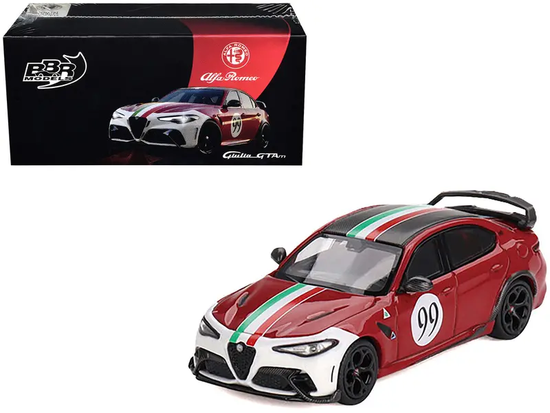 1:64 Alfa Romeo Giulia Gtam -- #99 Rosso Gta Red W/Carbon Top & Stripes -- Bbr 1