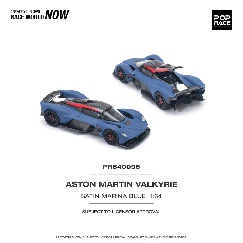 1:64 Aston Martin Valkyrie -- Satin Marina Blue -- Pop Race 1
