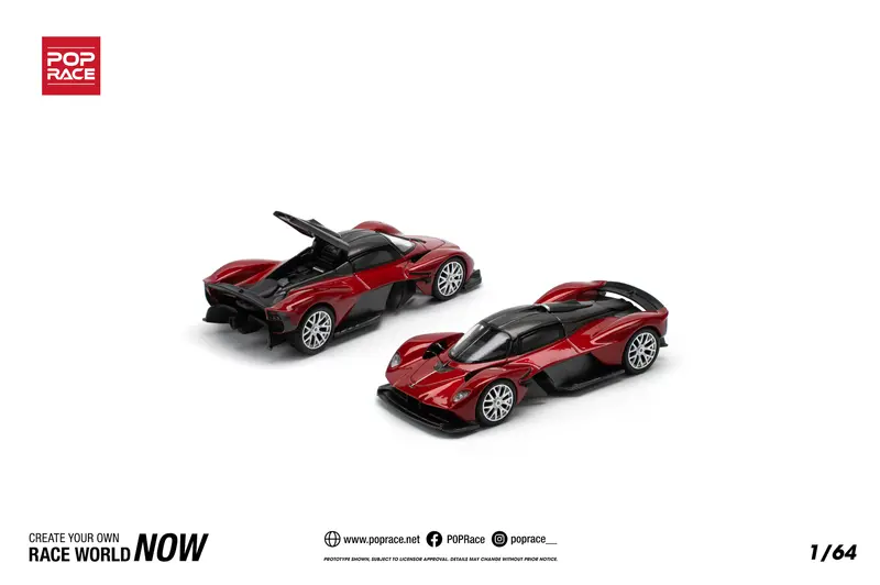 1:64 Aston Martin Valkyrie -- Supernova Red -- Pop Race 1