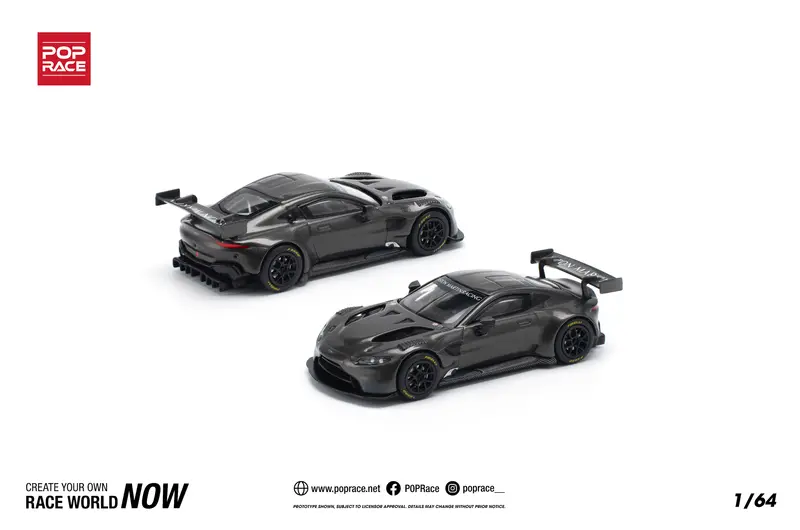 1:64 Aston Martin Vantage Gt3 -- Carbon Black Edition -- Pop Race 1