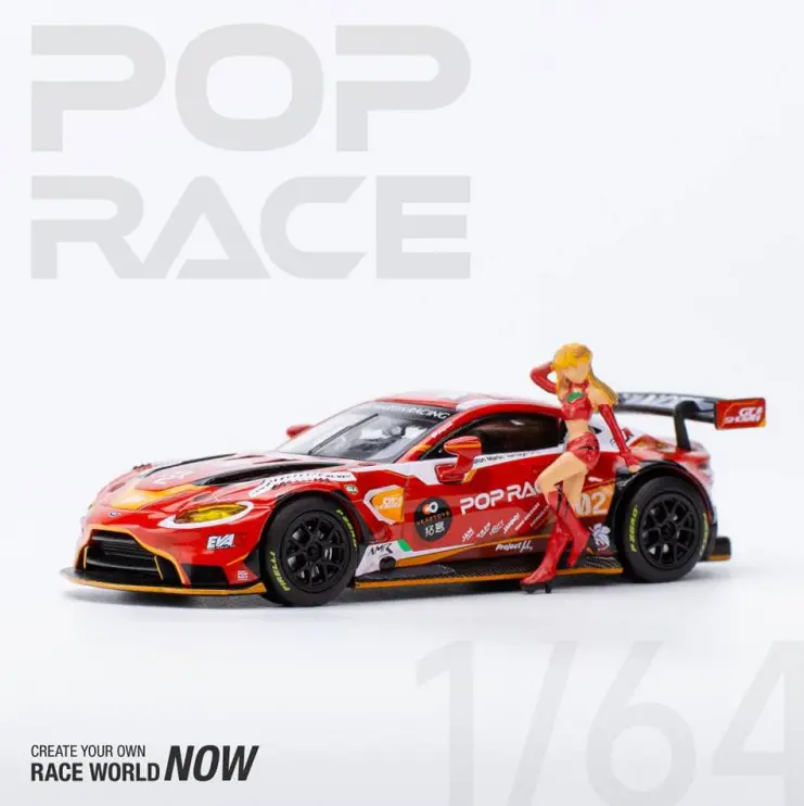 1:64 Aston Martin Vantage Gt3 -- Eva Rt Production Model W/Figurine -- Pop Race 1