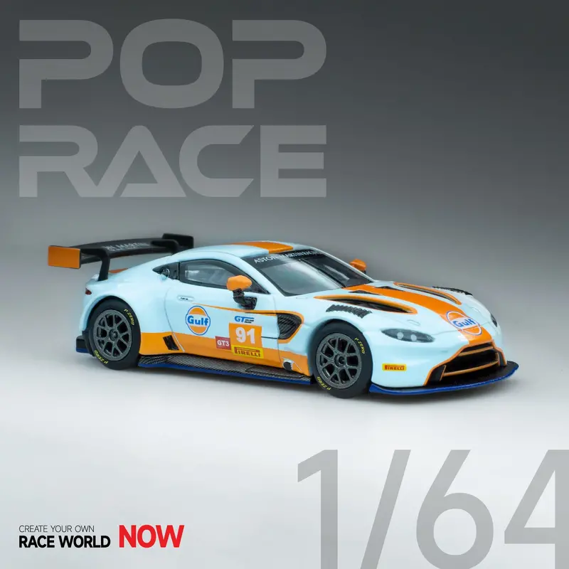 1:64 Aston Martin Vantage Gt3 -- Gulf Oil Livery -- Pop Race 1