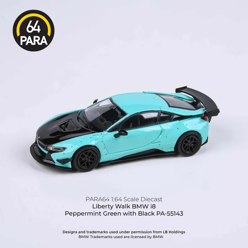 1:64 Bmw I8 Liberty Walk -- Peppermint Green/Black -- Para64 1