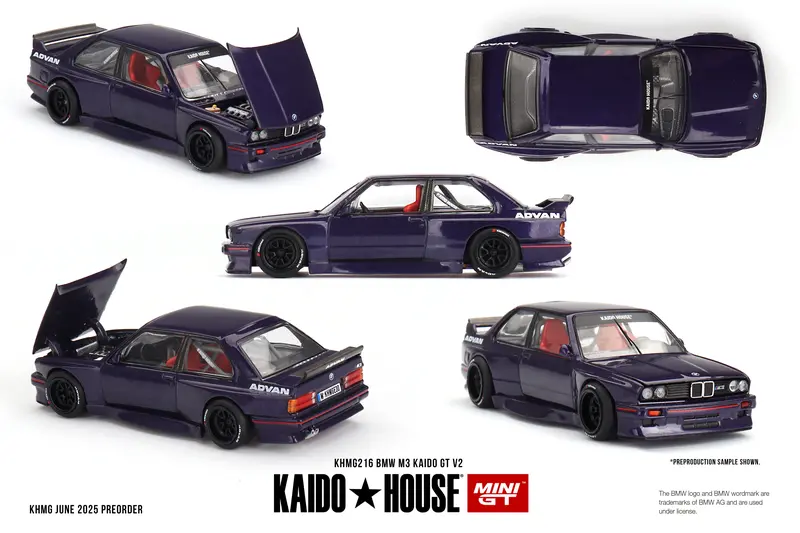 1:64 Bmw M3 (E30) Kaido Gt V2 - Purple -- Kaido House X Mini Gt Khmg216 1