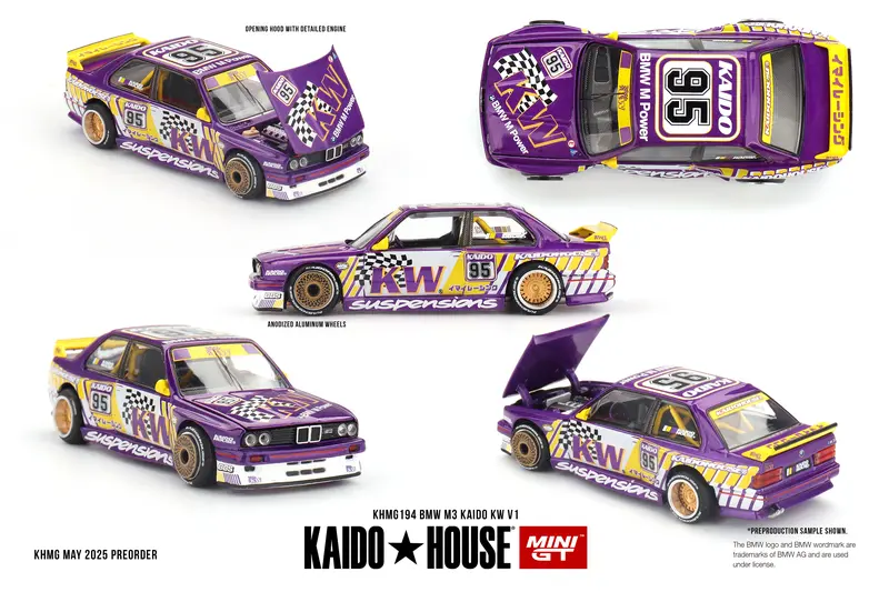 1:64 Bmw M3 (E30) Works V1 - Kw Suspension -- Kaido House X Mini Gt Khmg194 1