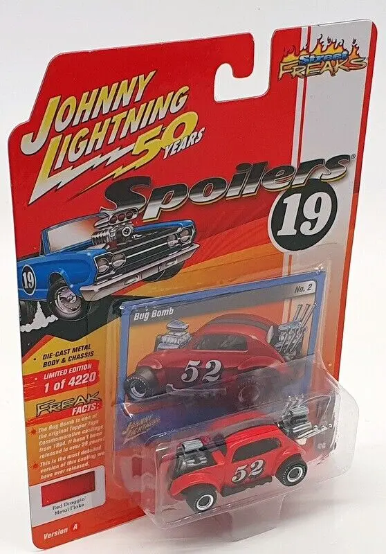 1:64 Bug Bomb -- Red Draggin Metal Flake  -- Johnny Lightning 1