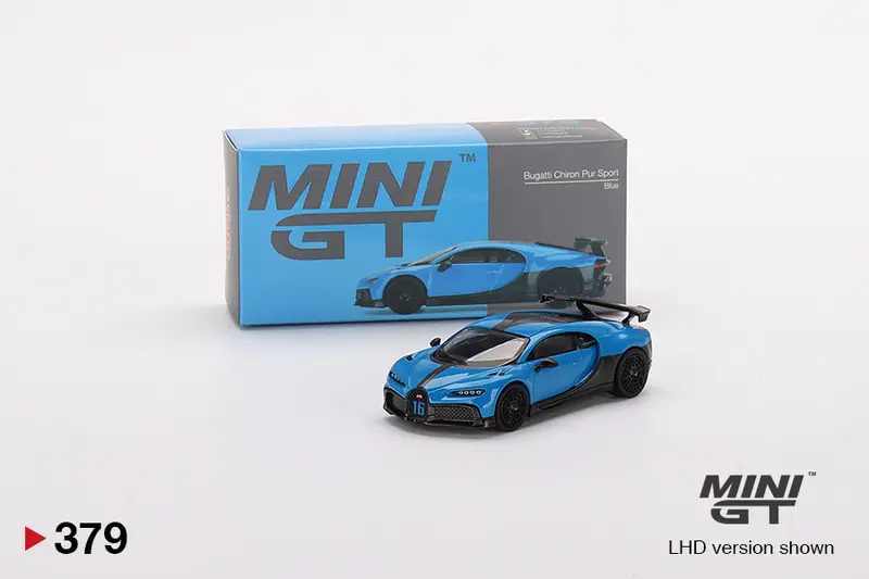1:64 Bugatti Chiron Pur Sport -- Blue -- Mini Gt 1