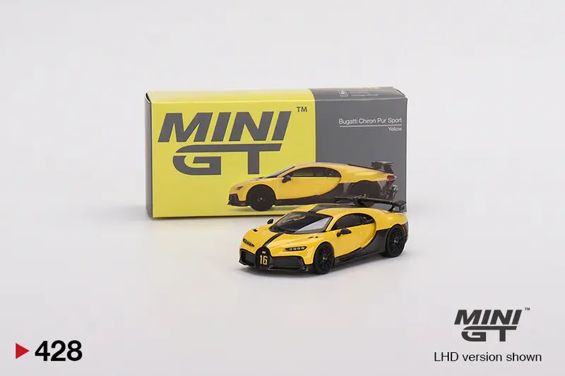 1:64 Bugatti Chiron Pur Sport -- Yellow -- Mini Gt 1