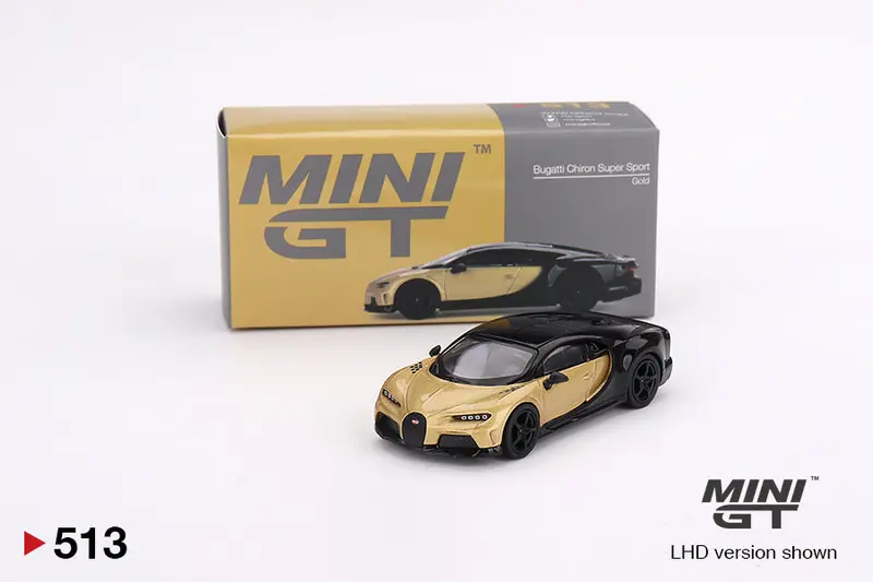 1:64 Bugatti Chiron Super Sport -- Gold/Black -- Mini Gt 1