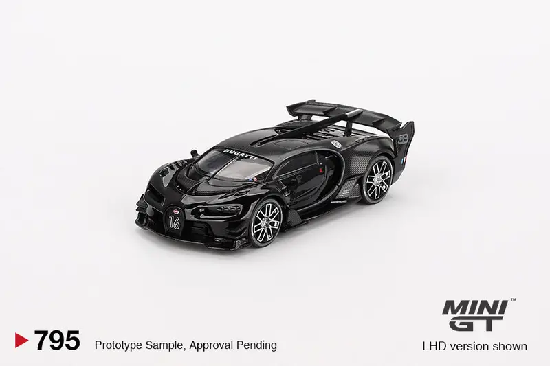 1:64 Bugatti Vision Gran Turismo -- Black -- Mini Gt Mgt00795 1