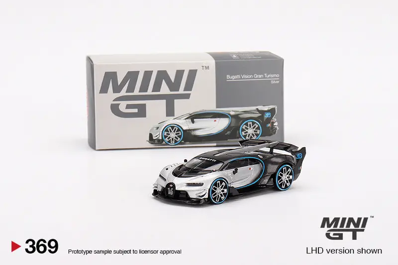 1:64 Bugatti Vision Gran Turismo -- Silver -- Mini Gt 1