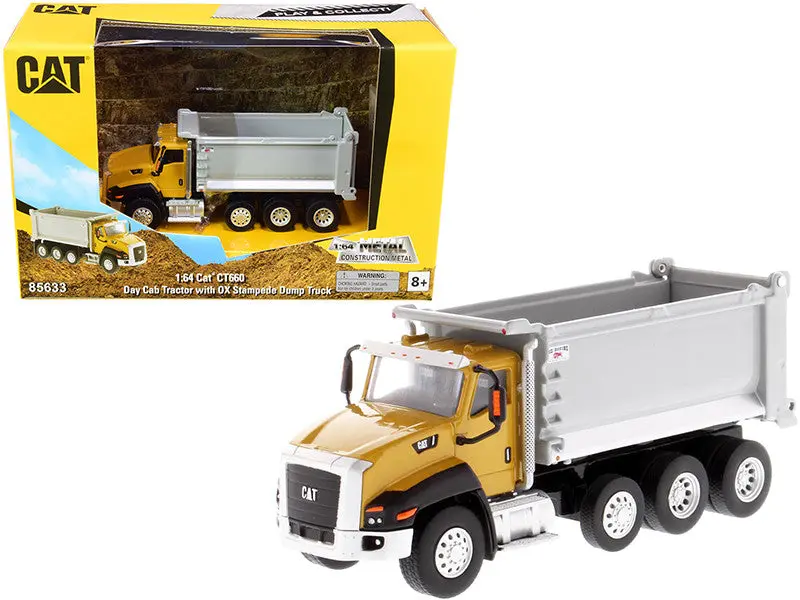 1:64 Cat Ct660 Day Cab With Ox Stampede Dump Truck - Diecast Masters Caterpillar 1