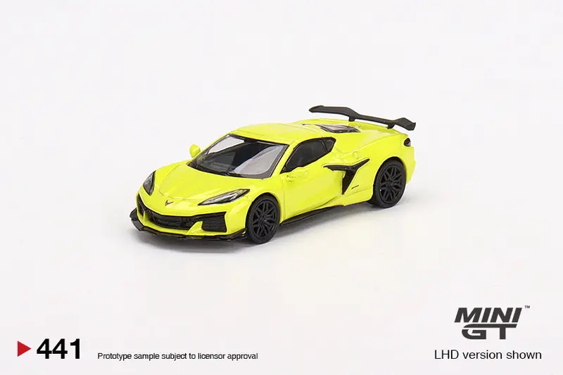 1:64 Chevrolet Corvette Z06 2023 -- Accelerate Yellow -- Mini Gt 1