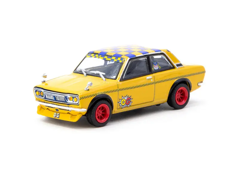 1:64 Datsun 510 -- Og Beer (Yellow) -- Tarmac Works 1