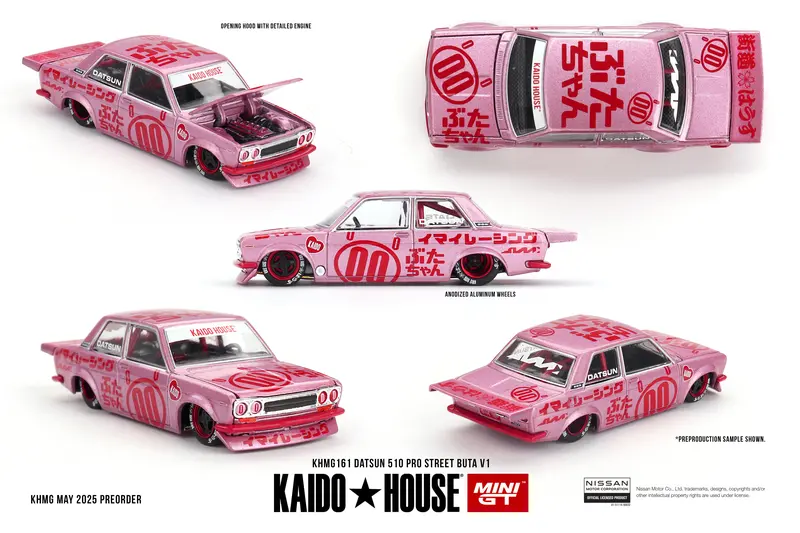 1:64 Datsun 510 Pro Street Buta V1 -- Pink Pig Tribute -- Kaido House Khmg161 1