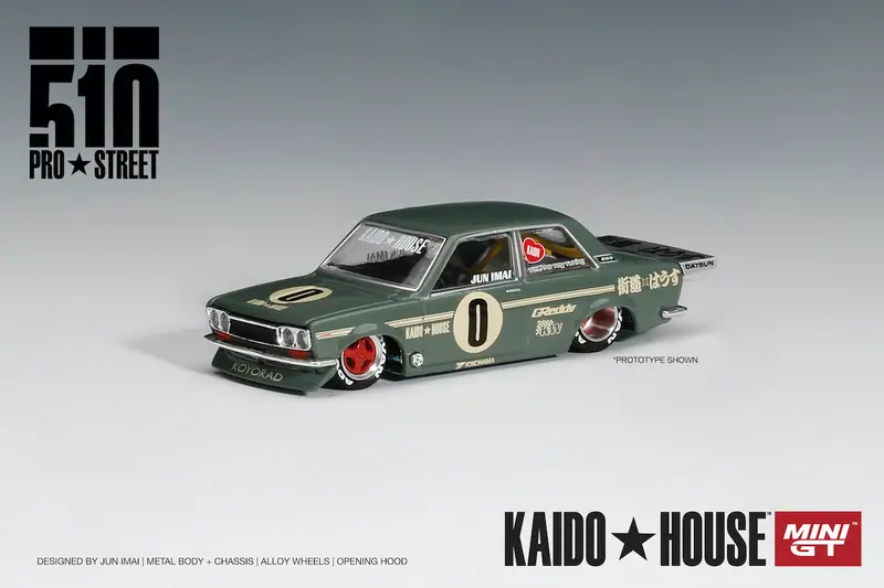 1:64 Datsun 510 Pro Street -- Og Green -- Kaido House X Mini Gt Khmg001 1
