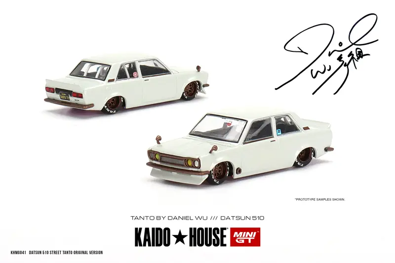 1:64 Datsun 510 Street -- Tanto V1 (White) -- Kaido House X Mini Gt 1