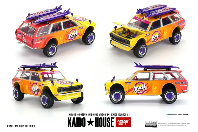 1:64 Datsun Kaido 510 Wagon 4X4 -- Islands V1 -- Kaido House X Mini Gt Khmg210 1