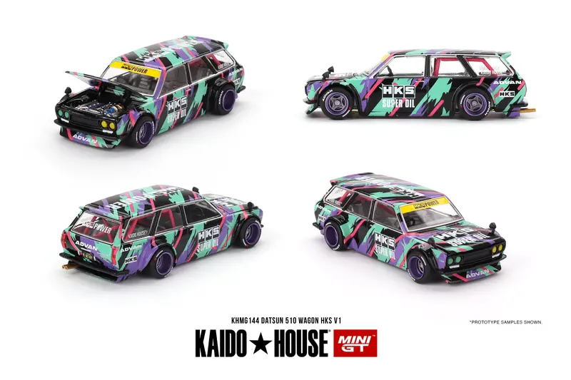 1:64 Datsun Kaido 510 Wagon Hks V1 -- Kaido House X Mini Gt Khmg144 1