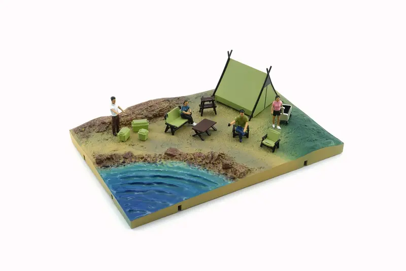 1:64 Diorama City -- Camp Site - Light Green Tent -- Bm Creations 1