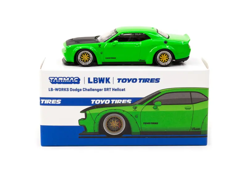 1:64 Dodge Challenger Srt Hellcat Lb-Works -- Green -- Tarmac Works 1