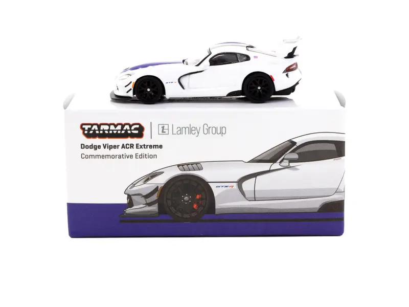 1:64 Dodge Viper Acr Extreme -- White W/Blue Stripes -- Tarmac Works 1