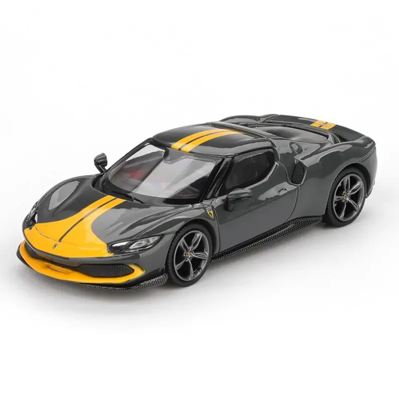 1:64 Ferrari 296 Gtb Assetto Fiorano -- Grigio Scuro (Grey/Yellow) -- Bbr Bbrfer 1