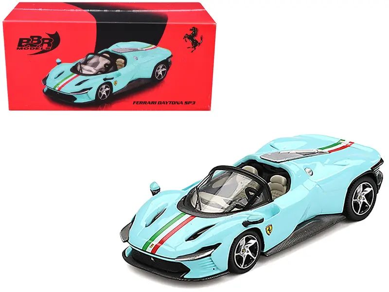 1:64 Ferrari Daytona Sp3 -- Light Blue -- Bbr Bbrfer64020 1