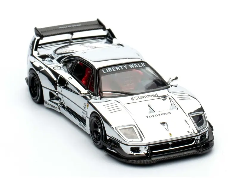 1:64 Ferrari F40 Lbwk -- Chrome Silver -- Inno64 1