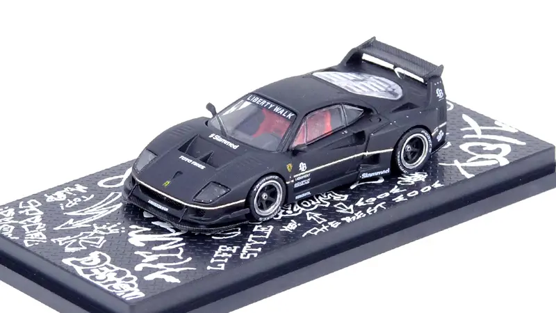 1:64 Ferrari F40 Lbwk -- Matte Black -- Inno64 Hong Kong Expo 2023 1