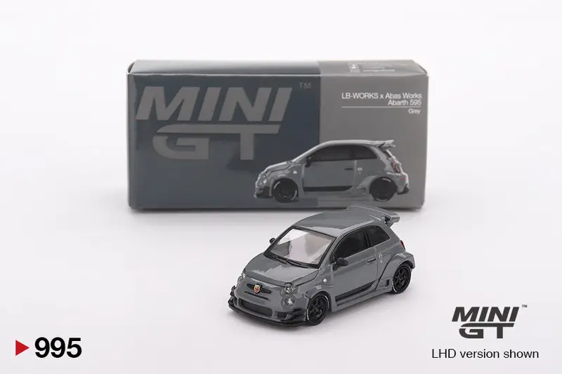 1:64 Fiat Abarth 595 Lb-Works X Abas Works -- Grey -- Mini Gt Mgt00995 1