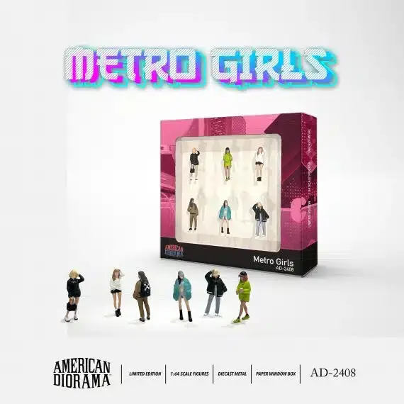 1:64 Figurine Set "Metro Girls" -- American Diorama Ad-2408 1