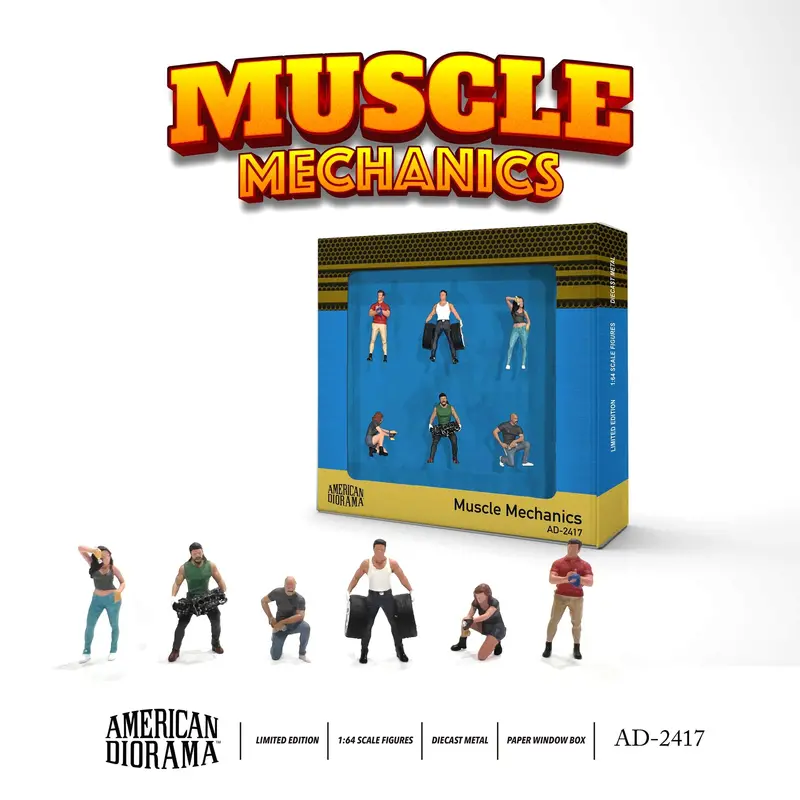 1:64 Figurine Set "Muscle Mechanics" -- American Diorama Ad-2417 1