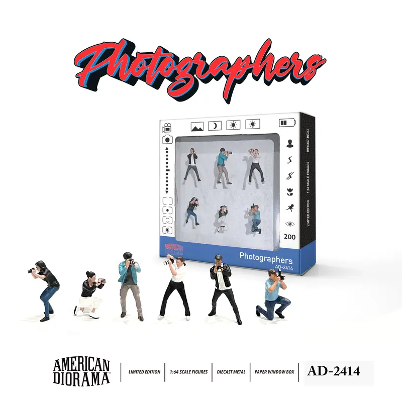 1:64 Figurine Set "Photographers" -- American Diorama Ad-2414 1
