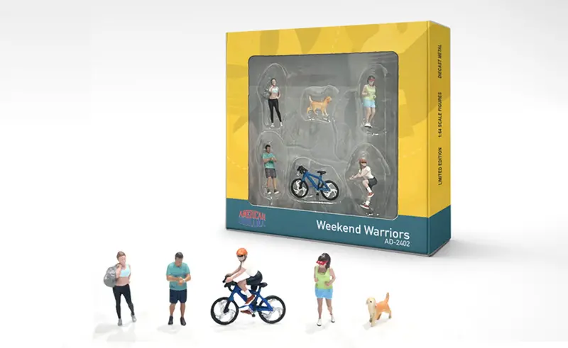 1:64 Figurine Set "Weekend Warriors" -- American Diorama Ad-2402 1