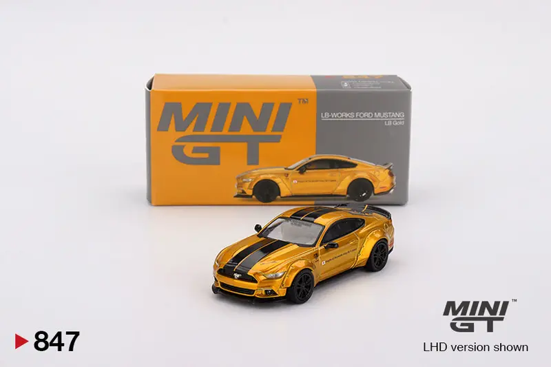 1:64 Ford Mustang Lb-Works -- Gold -- Mini Gt Mgt00847 1