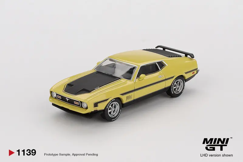 1:64 Ford Mustang Mach 1 -- Grabber Yellow -- Mini Gt Mgt01139 1